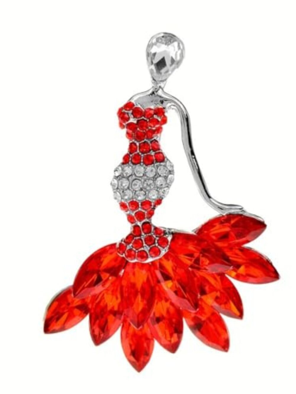New -‎ Rhinestone Lady Brooch Pin for Women Girls Silver Plated Fashion